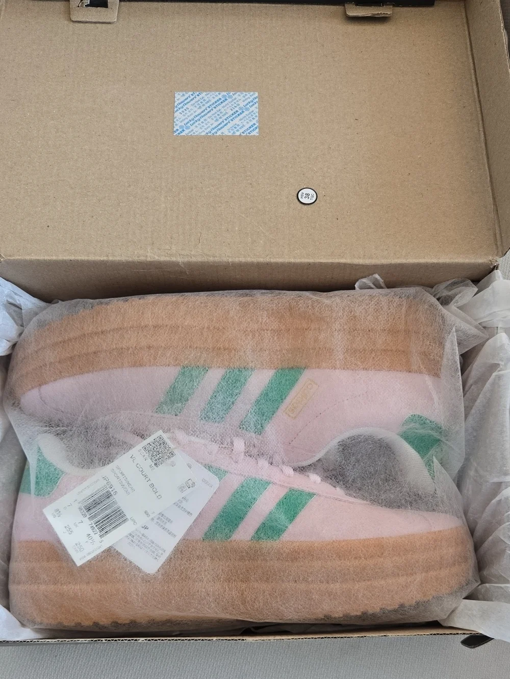 Adidas VL Court Bold Pink Green Platform Sneakers Women's 8.5 NWT - Picture 16 of 16